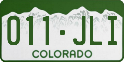 CO license plate 011JLI