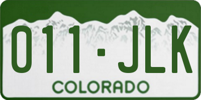 CO license plate 011JLK