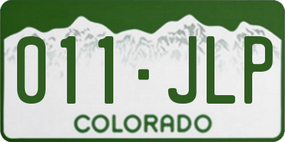 CO license plate 011JLP
