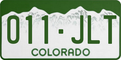 CO license plate 011JLT