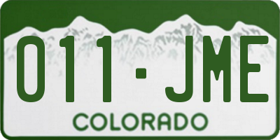 CO license plate 011JME