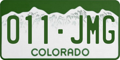 CO license plate 011JMG