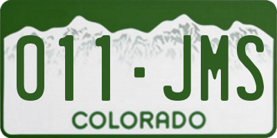 CO license plate 011JMS