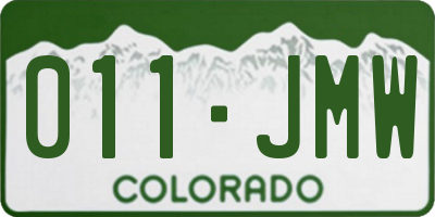 CO license plate 011JMW