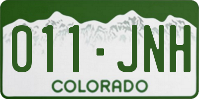 CO license plate 011JNH