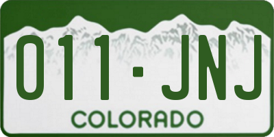CO license plate 011JNJ