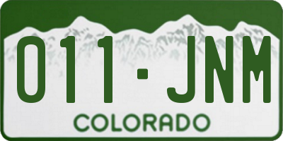 CO license plate 011JNM