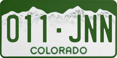 CO license plate 011JNN