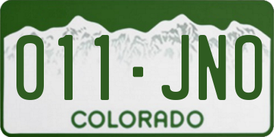 CO license plate 011JNO