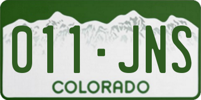CO license plate 011JNS