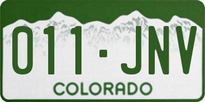 CO license plate 011JNV