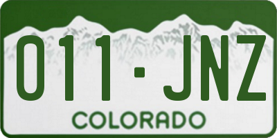 CO license plate 011JNZ