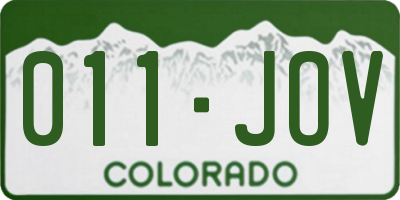 CO license plate 011JOV