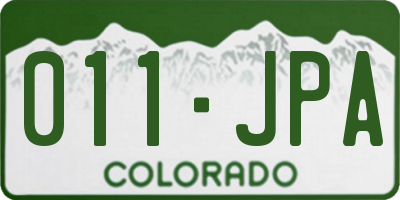 CO license plate 011JPA