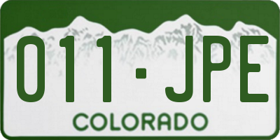 CO license plate 011JPE