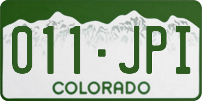 CO license plate 011JPI