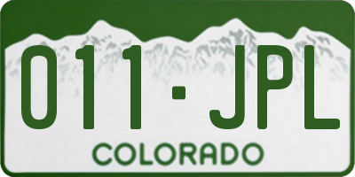 CO license plate 011JPL