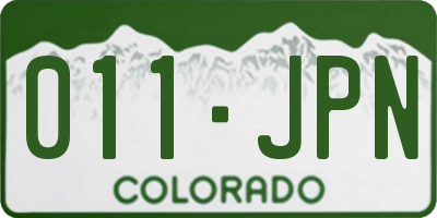 CO license plate 011JPN