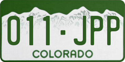 CO license plate 011JPP