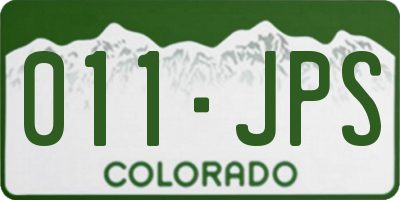 CO license plate 011JPS