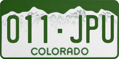 CO license plate 011JPU