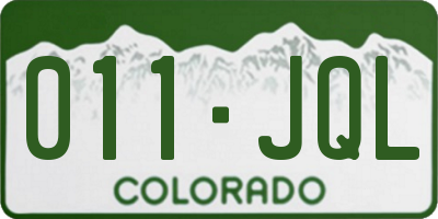 CO license plate 011JQL