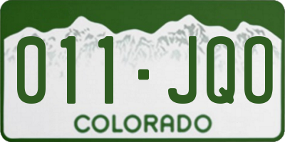CO license plate 011JQO