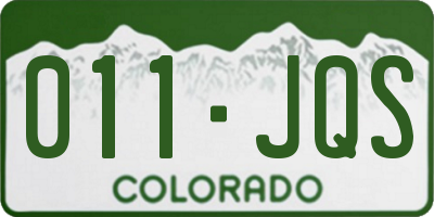 CO license plate 011JQS