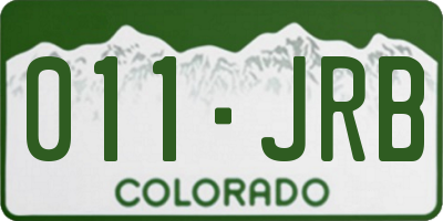 CO license plate 011JRB