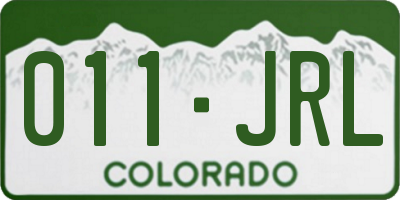CO license plate 011JRL