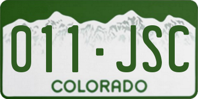 CO license plate 011JSC