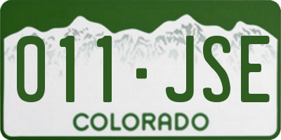 CO license plate 011JSE