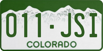 CO license plate 011JSI