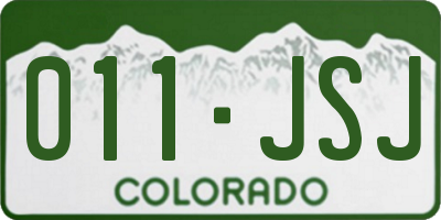 CO license plate 011JSJ