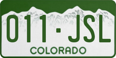 CO license plate 011JSL