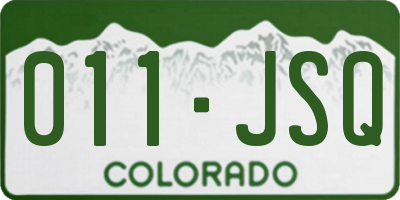 CO license plate 011JSQ