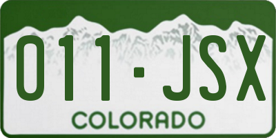 CO license plate 011JSX