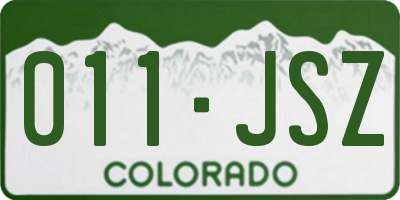 CO license plate 011JSZ