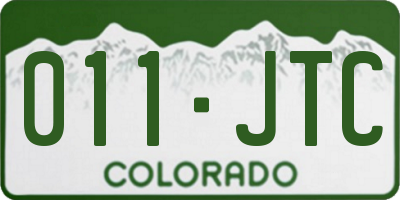 CO license plate 011JTC