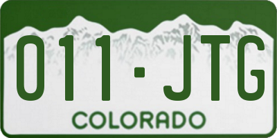 CO license plate 011JTG