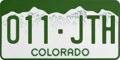 CO license plate 011JTH