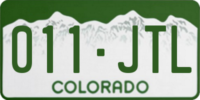 CO license plate 011JTL