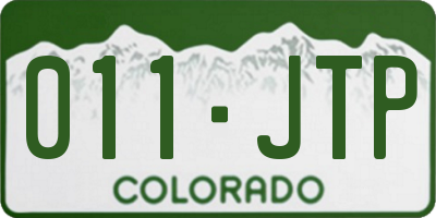 CO license plate 011JTP