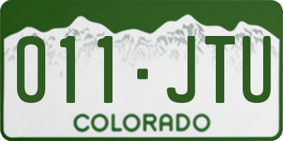 CO license plate 011JTU