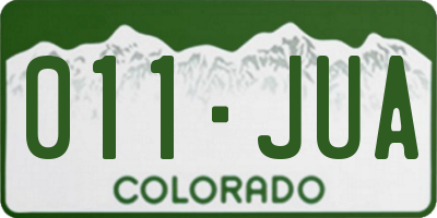 CO license plate 011JUA