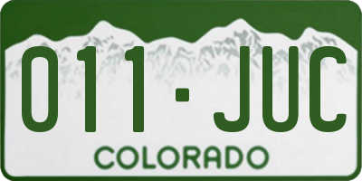 CO license plate 011JUC