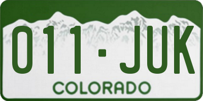 CO license plate 011JUK