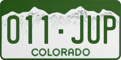 CO license plate 011JUP