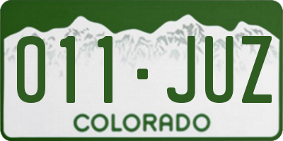 CO license plate 011JUZ