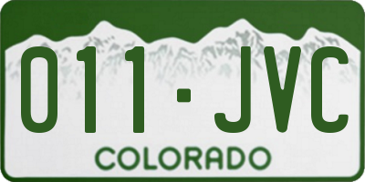 CO license plate 011JVC